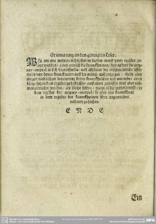 Erinnerung an den geneigten Leser