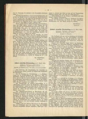 Siebente ordentliche Versammlung am 25. April 1884