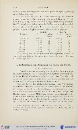 I. Beobachtungen mit Doppelfaden bei hellem Gesichtsfeld