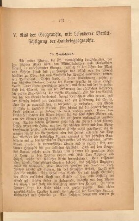 V. Aus der Geographie, mit besonderer Berücksichtigung der Handelsgeographie