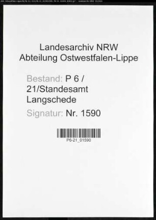 Sterberegister Standesamt Langschede