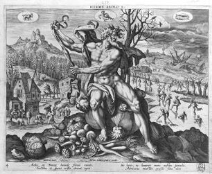 Winter : Collaert, Adriaen, nach Vos, Maarten de: Winter. Aus der Folge "Vier Jahreszeiten". Kupferstich; 21,5 x 27 cm. Dresden: Kupferstich-Kabinett A 48 110, Bd. 1269