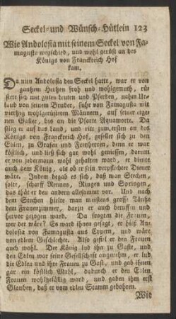Wie Andolosia mit seinem Seckel von Famagusta wegschied ... an des Königs von Franckreich Hof kam.