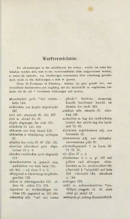 185-205, Wortverzeichniss