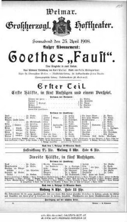 Goethes "Faust". Erster Teil