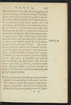 Difesa di Francesco Betti sopra la quarta malitia di Girolamo Mutio ...