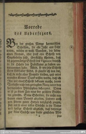 Vorrede des Uebersezers