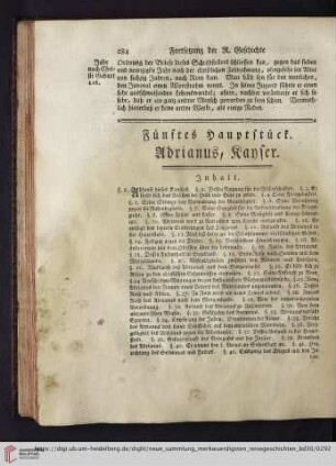 Fünftes Hauptstück. Adrianus, Kayser