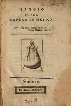 Saggio sopra l'Opera in musica