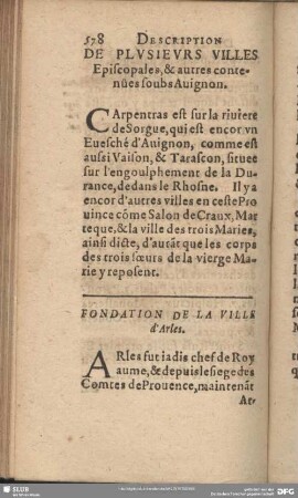 De Plusieurs Villes Episcopales & autres contenues soubs Avignon
