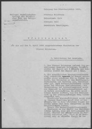 Holzbronn: Pfarrbericht 1932
