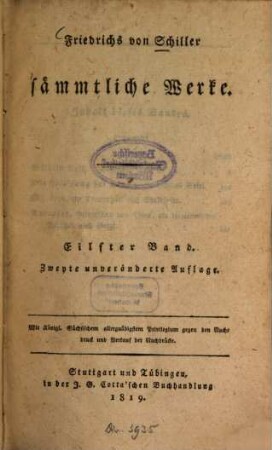 Friedrich von Schiller's sämmtliche Werke, 11
