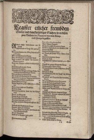 Register etlicher frembden Wörter und denckwürdiger Sachen, so in disen zwey Büchern der Relation, von dem Königreich Congo begriffen