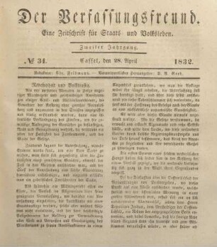 № 34. Cassel, den 28. April 1832.