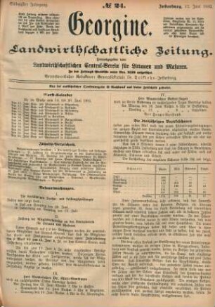 Siebzigster Jahrgang. No. 24. Insterburg, 12. Juni 1902.