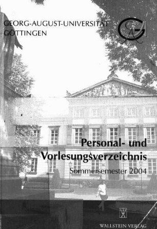 SS 2004: Personal- und Vorlesungsverzeichnis ...
