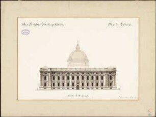 Reichsgericht, Leipzig: Ansicht nördliche Seitenfassade 1:200