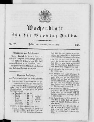 Nr. 22, Ausgabe vom 30. Mai 1846