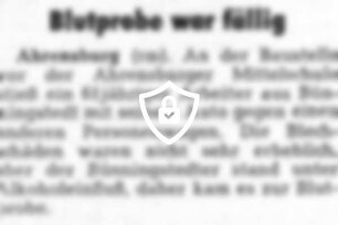 Blutprobe war fällig