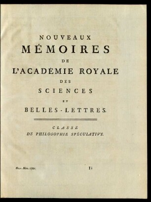 Classe De Philosophie Spéculative