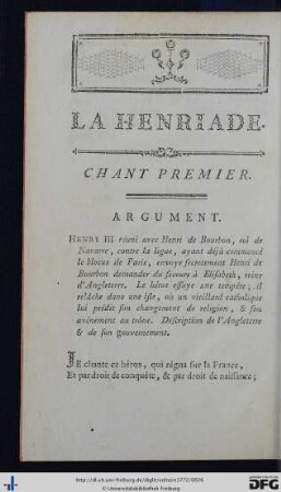 Chant Premier.