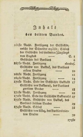 Inhalt des dritten Bandes.