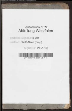 Register der bei der Mairie Ahlen eingekommenen und ausgefertigten Sachen.