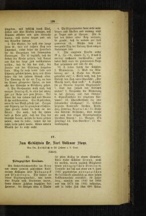 Zum Gedächtnis Dr. Karl Volkmar Stoys : (Schluß)