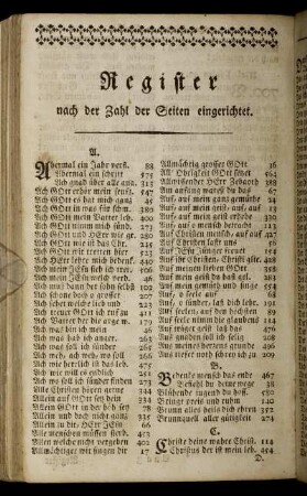 Register nach der Zahl der Seiten eingerichtet.