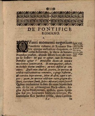 De Pontifice Romano Disquisitio