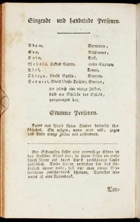 Singende und handelnde Personen