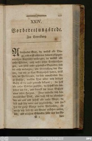 XXIV. Vorbereitungsrede. Zur Erweckung.