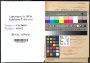 Entnazifizierung Wilhelm Schulz , geb. 01.12.1889 (Zollsekretaer)