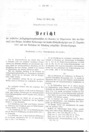 Beilagen zu Protokoll, 89. Sitzung