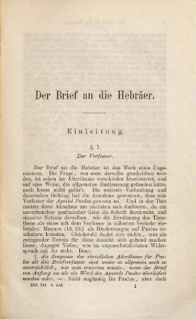 Kritisch exegetisches Handbuch über den Hebräerbrief