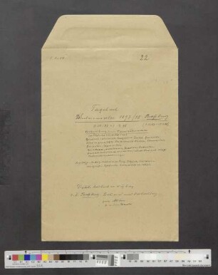 Band 22: Wintersemester 1897/1898 Straßburg (Dr. phil. Assistent in Würzburg)