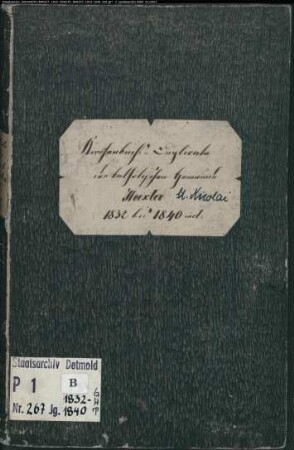 Kirchenbuchduplikat der katholischen Gemeinde Höxter St. Nikolai, Kreis Höxter (GHT 1832-1840). (Gemeinde: Katholische Gemeinde Höxter St. Nikolai)