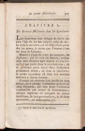Chapitre L. Du Service Militaire chez les Spartiates.