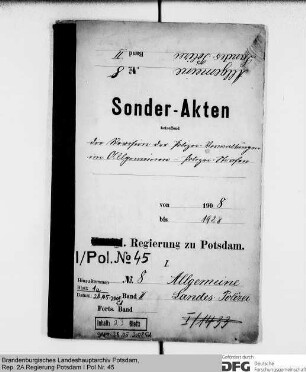 Revision der Polizeiverwaltungen und die Festsetzung von Polizeistrafen