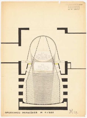 Oper, Hannover Systemskizzen von Theaterinnenräumen: Grundriss Parkett Opernhaus Hannover 1:200