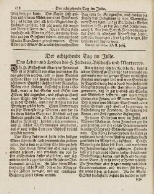 Der achtzehende Tag im Julio