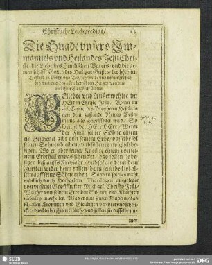 Leichenpredigt : Christliche Leichpredigt