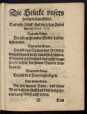 Die Stucke unsers heiligen Catechismi.