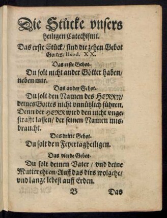 Die Stucke unsers heiligen Catechismi.