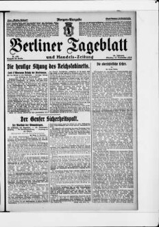 Berliner Tageblatt und Handels-Zeitung, Morgen-Ausgabe