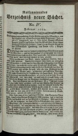 No. IV. Februar 1784.