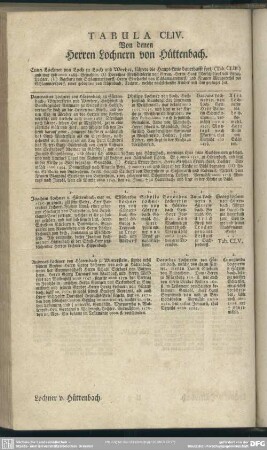 Tabula CLIV. Von denen Herren Lochnern von Hüttenbach
