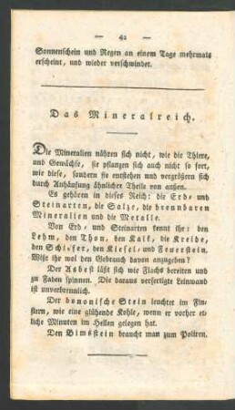 Das Mineralreich.
