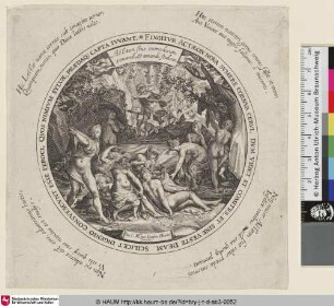 [Diana wird beim Bad von Actaeon erwischt; Actaeon changed into a stag by Diana]