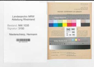 Entnazifizierung Hermann Niederschierp , geb. 14.09.1902 (Steiger)